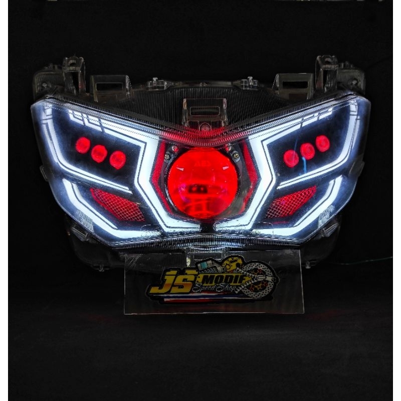 BILED HEADLAMP SET LAMPU DEPAN SET CUSTOM BILED AES EXPERIENCE LAZY EYES YAMAHA NMAX NEW