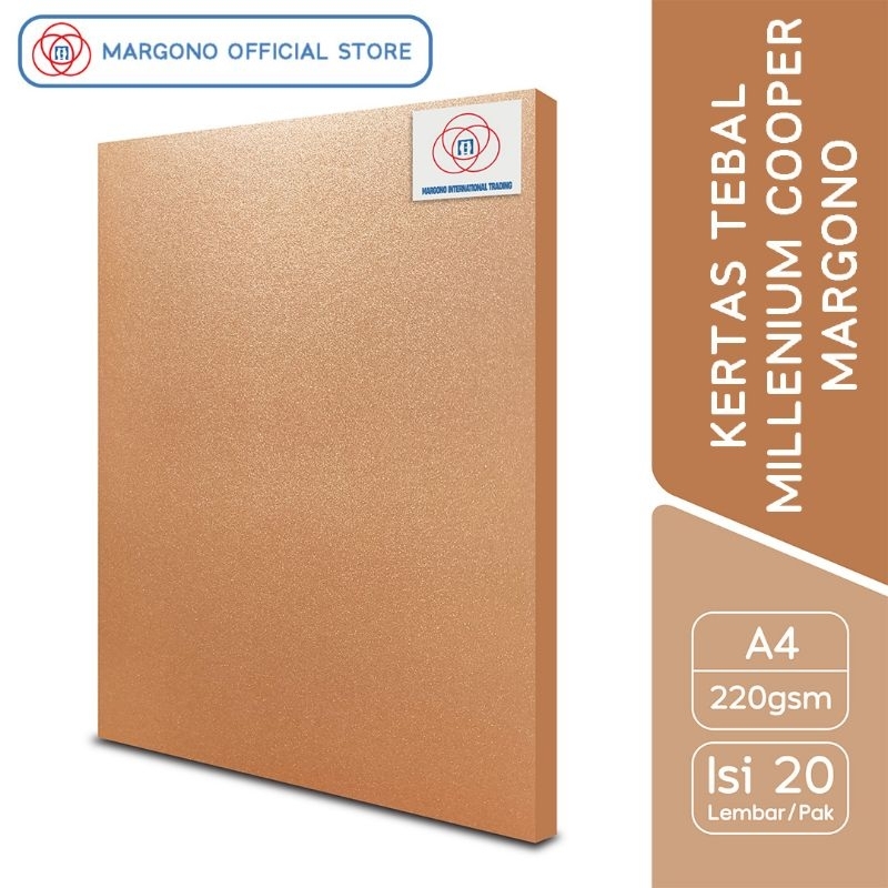 

Margono Kertas Warna A4 Millenium Cooper 220gsm - 20 Lembar