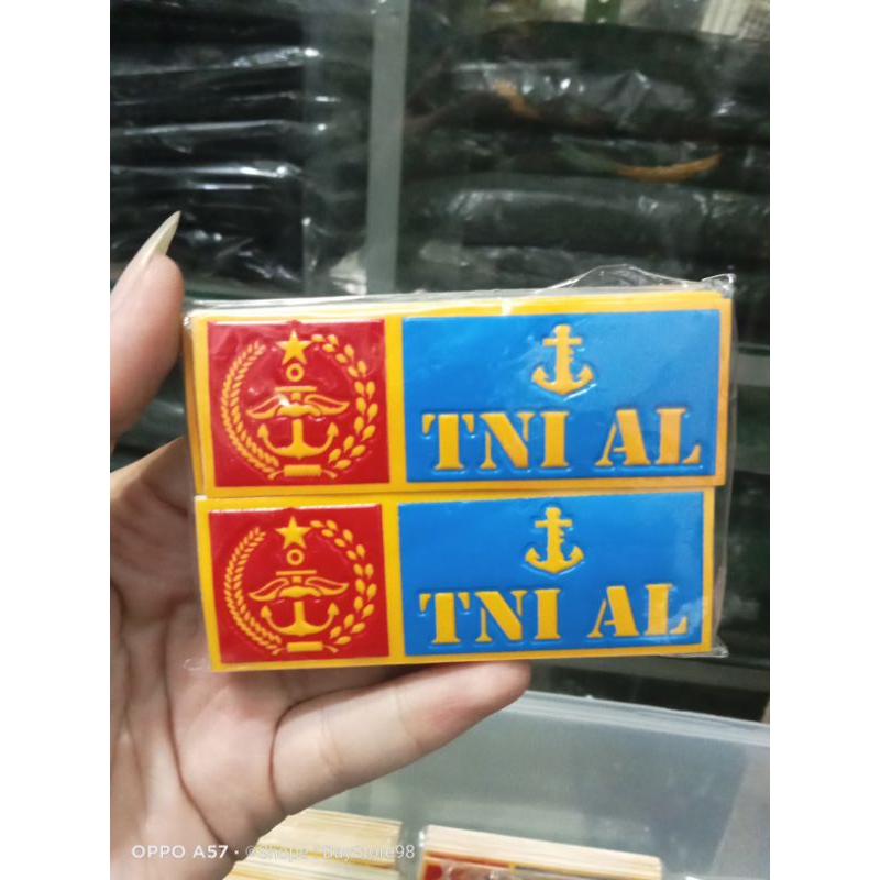 Stiker Embos TNI - AL  2 pcs Pasang plat no motor/Mobil