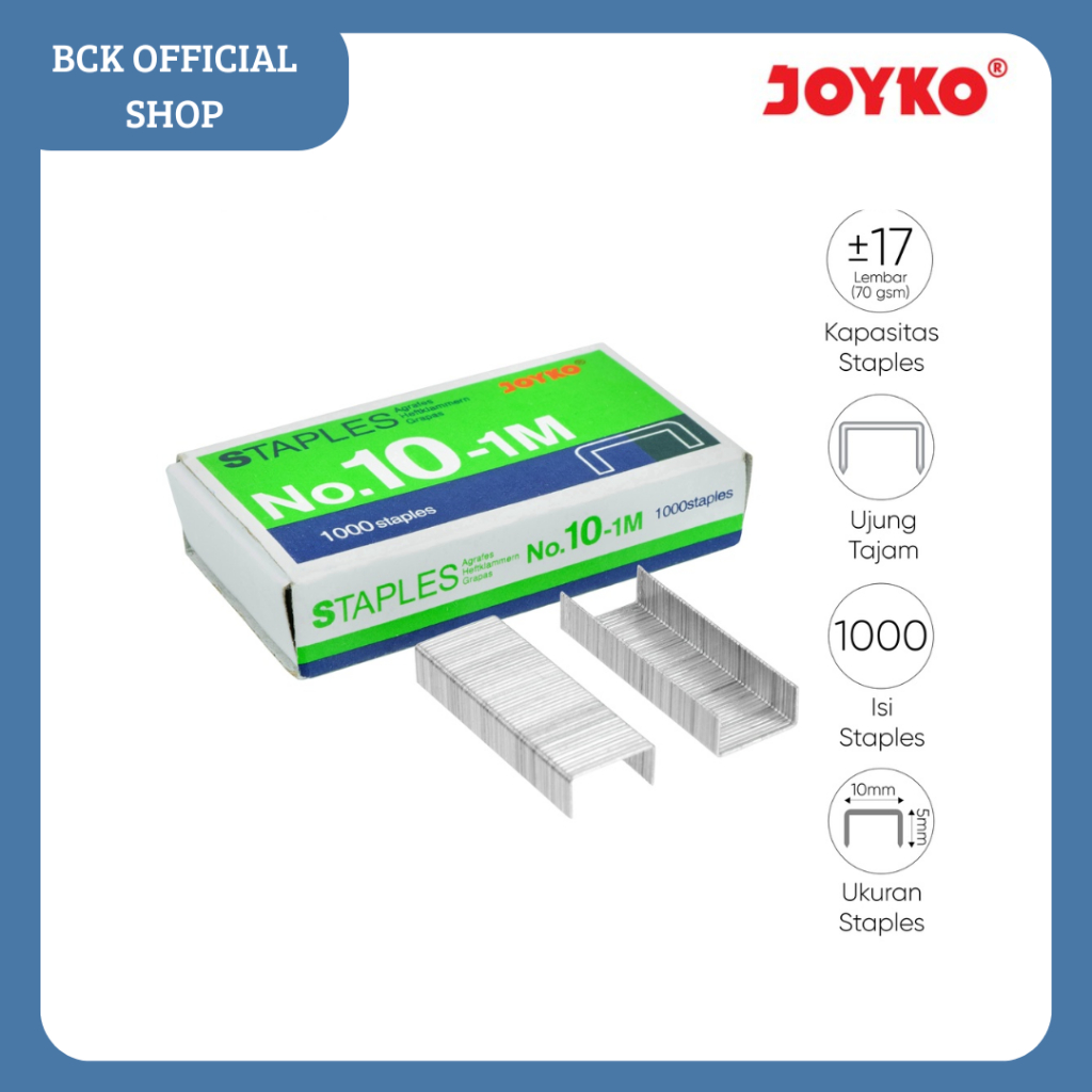 

Staples Isi Stapler Refill Stapler No. 10 1 Box 1000 Pcs Joyko (Dus)