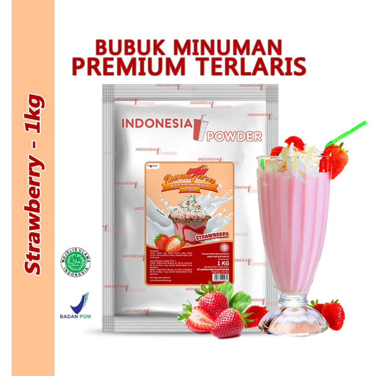 

Strawberry Premium Plain 1Kg / Nusantara Powder / Tanpa Gula 1Kg