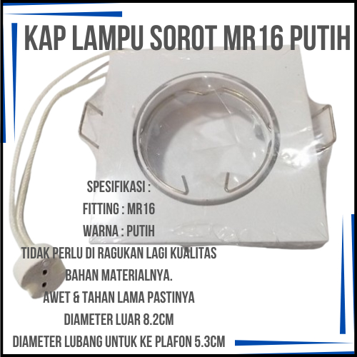 Kap Lampu Sorot MR16 Putih/Kap Lampu Sorot Halogen