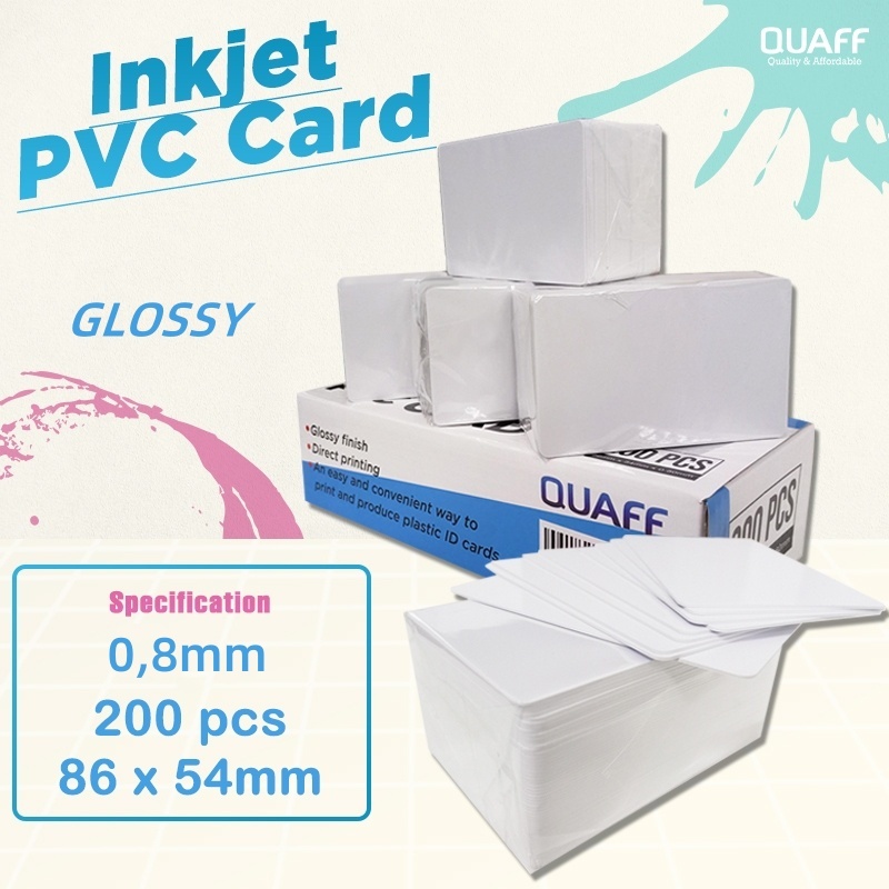 

200pcs Kartu PVC Glossy 0,76mm - Bahan ID Card 86x54mm
