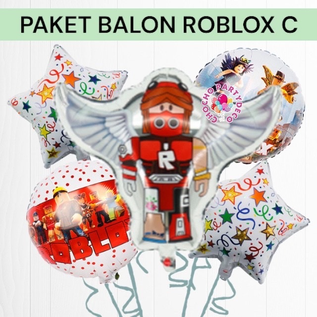 Paket Balon ROBLOX C / Dekorasi Ulang Tahun Roblox / Balon Foil Roblox