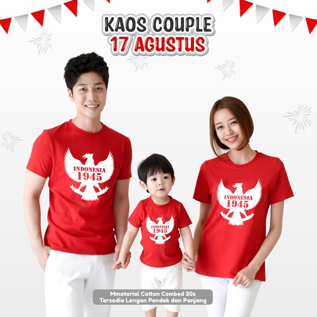 Kaos Couple 17 Agustusan Merdeka / Baju HUT RI Indonesia