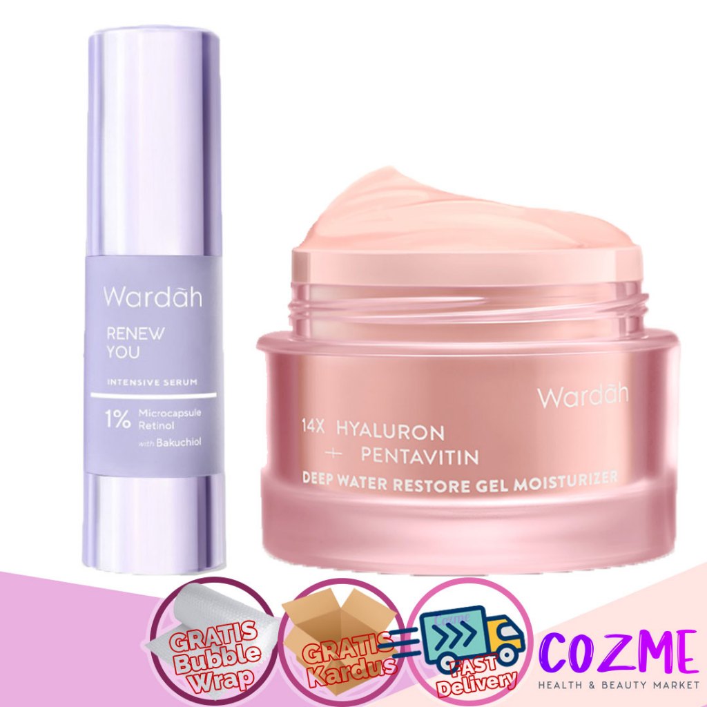 [2PCS] WARDAH Paket Youth Glowing || 14X Hyaluron Gel Moist 30gr || Renew You Serum 30mL