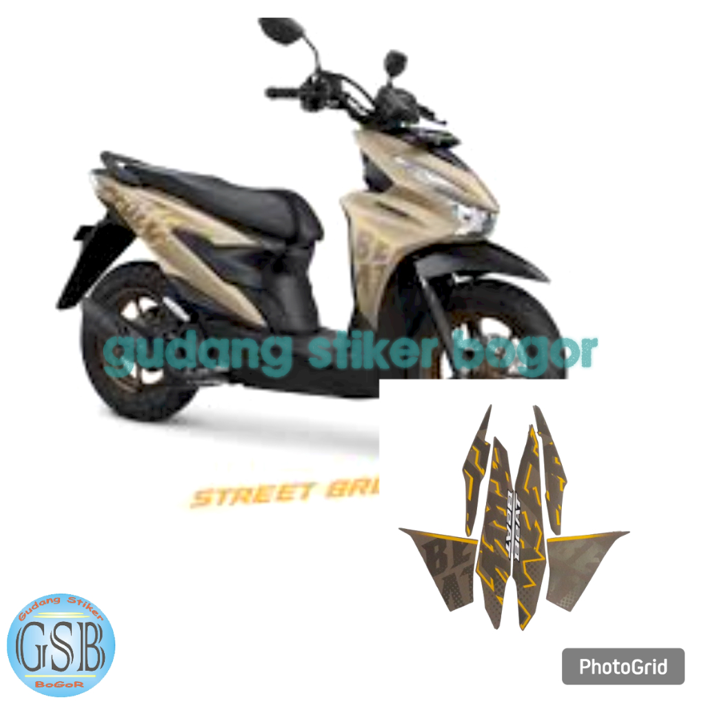 striping stiker motor honda beat street 2024 gold
