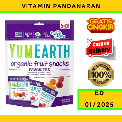 

Permen Anak YumEarth Organic Fruit Snacks Original 5 Packs 99 gram