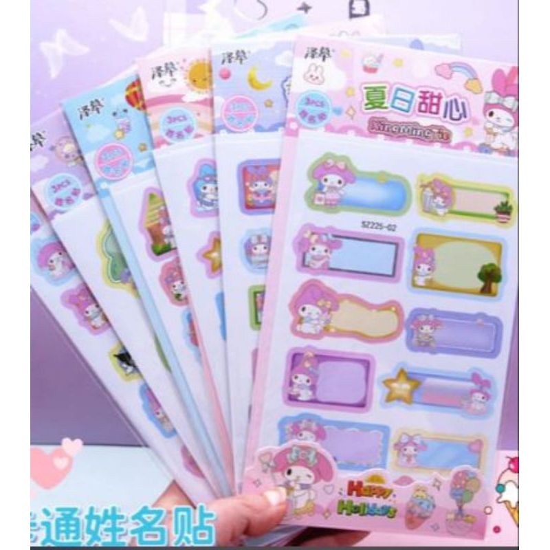 

SAKHA- ISI 3lembar STICKER LABEL NAMA SEKOLAH SANRIO | STICKER MAPEL ANAK SEKOLAH SANRIO