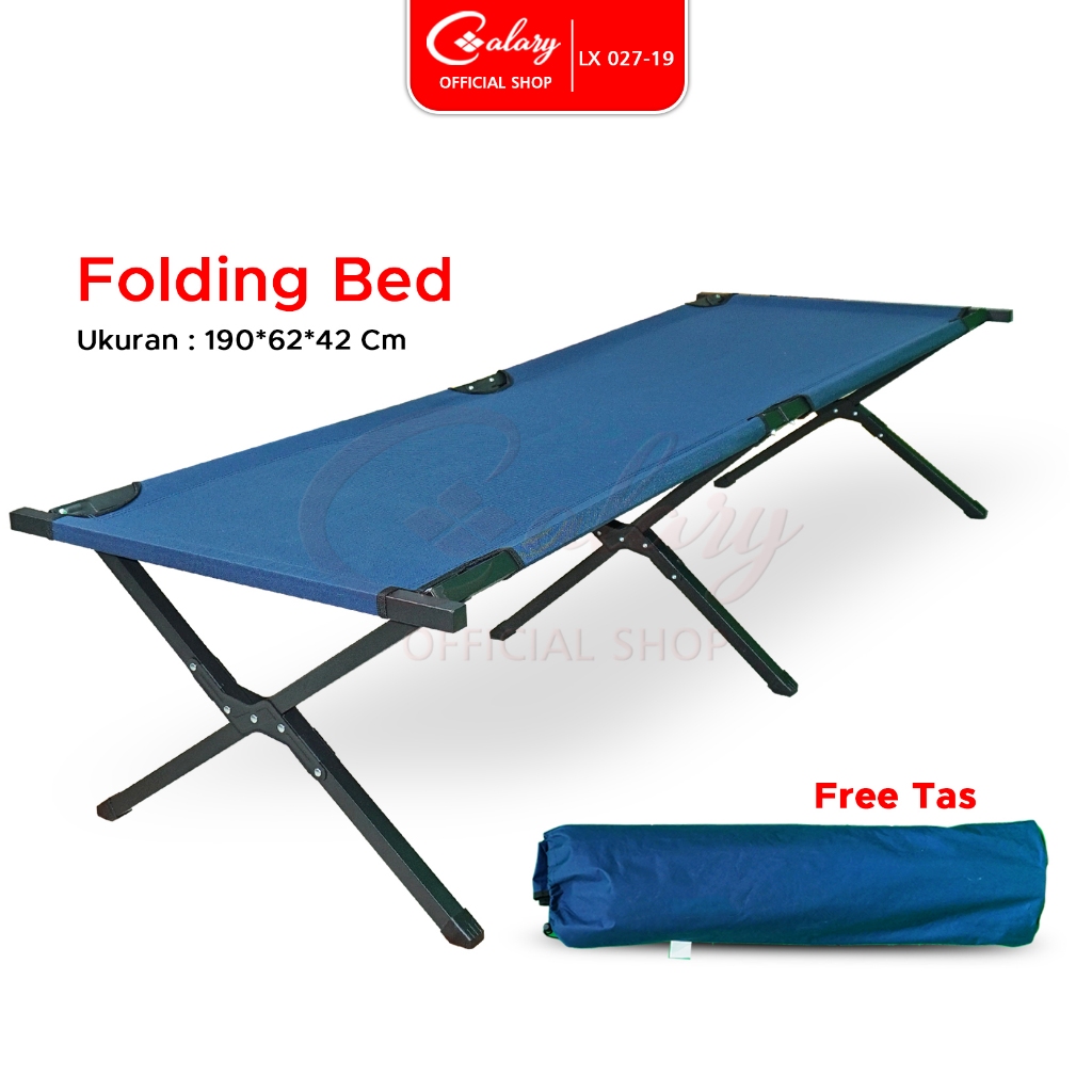 CALARY Velbed Ranjang Lipat Besi Almunium Tempat Tidur Lipat Folding Bed Portable 031-41