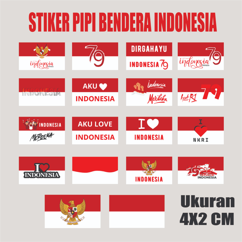 

STIKER BENDERA MERAH PUTIH ISI 10 PCS/STIKER PIPI HUT RI/ STIKER KEMERDEKAAN INDONESIA