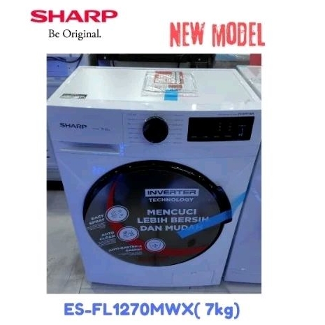 Sharp mesin cuci front loading 7kg ES-FL1270MWX(inverter)