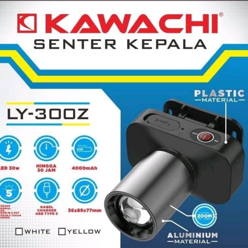 Senter Kepala Cas Kawachi Zoom LY300Z 30watt 4000mAh
