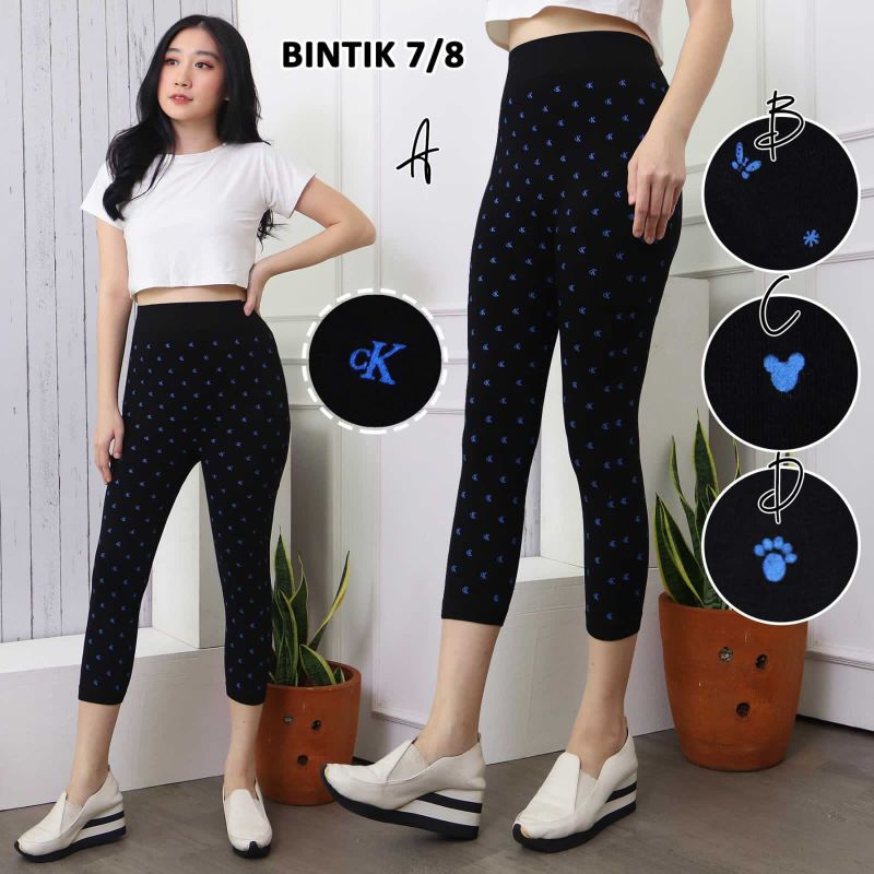 Celana Legging Bintik Fullprint Import Panjang 7/8 by Neron