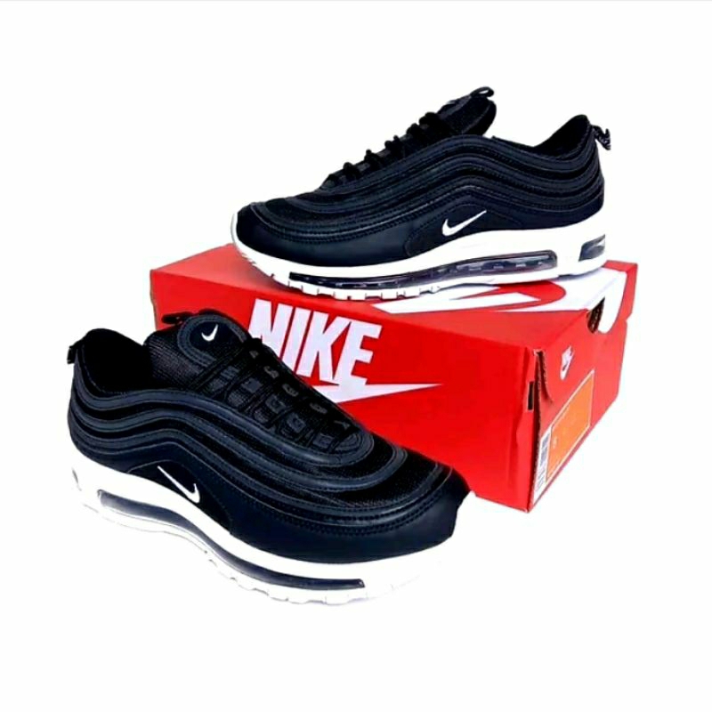 sepatu pria sneakers sport keren nike airmax97 Black White Original