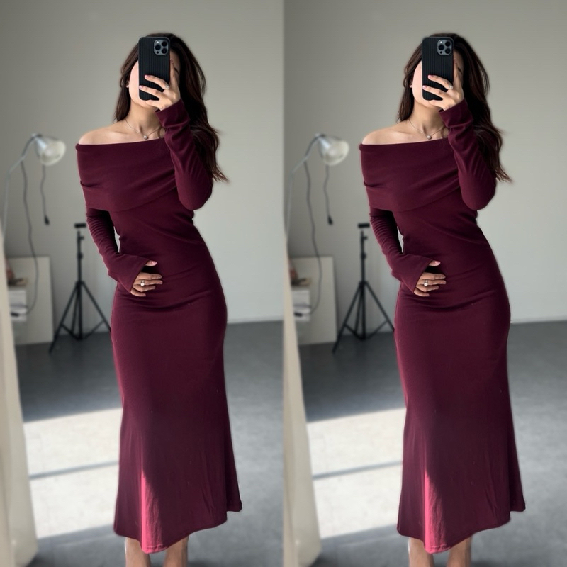 LAYLA DRESS - Rose | sabrina dress | long dress