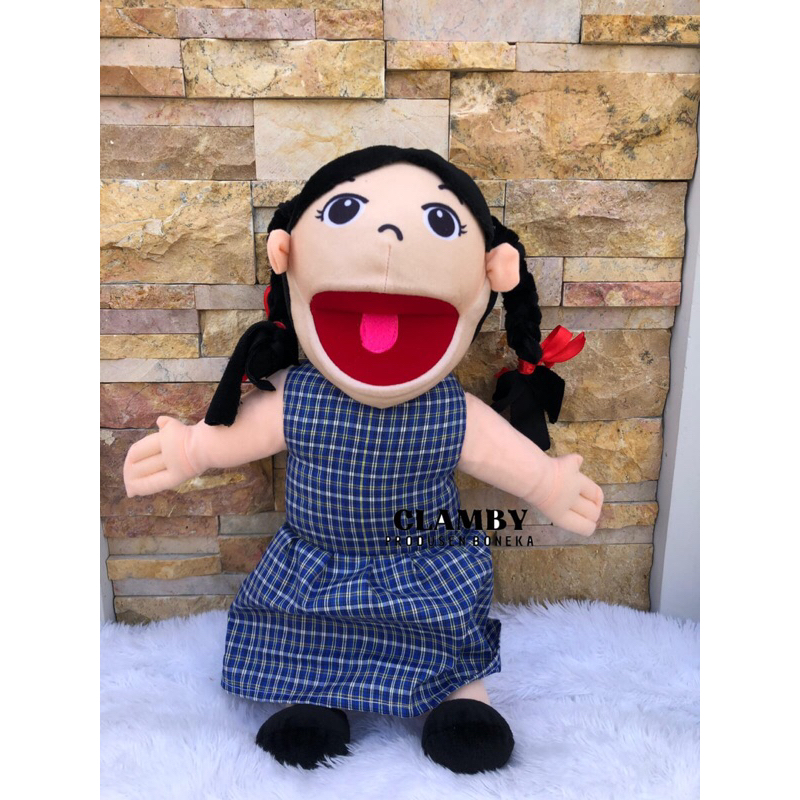 Boneka Muppet Karakter Adik Terlucu Hand puppet Adik Rambut Hitam | Boneta Tangan Muppet