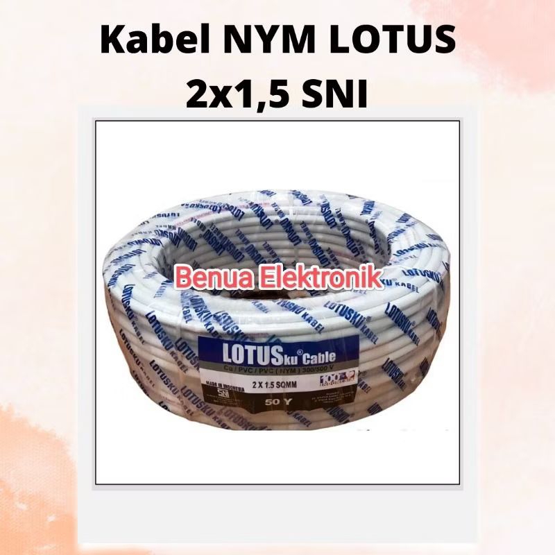 Obral Kabel NYM LOTUS 2x1,5 SNI PUTIH