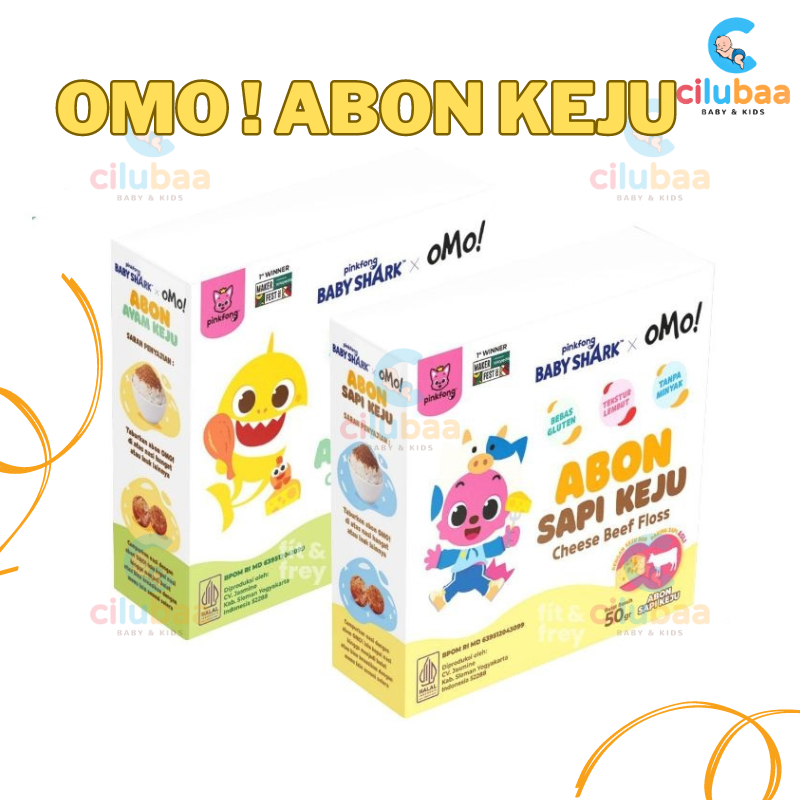 

OMO Abon Ayam Keju Sapi Keju 50gr - Baby Shark - Pinkfong - Cheese Chicken Beef Floss - Bebas Gluten