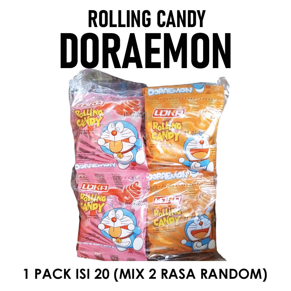 

PERMEN LUNAK ROLLING CANDY DORAEMON PACK ISI 20 (RASA RANDOM)