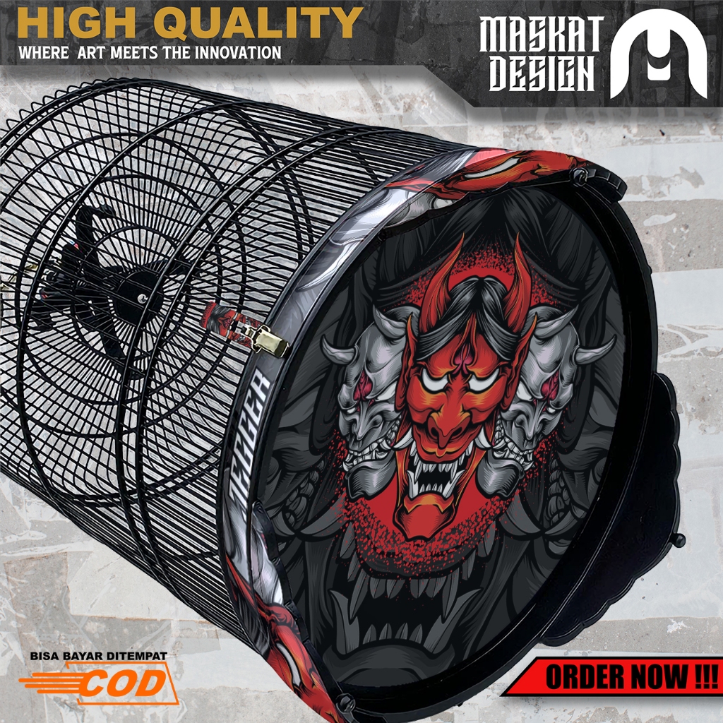 Stiker Decal Sangkar Burung Murai Kacer Tebok Bulat - Sticker Dekal Sangkar Murai Variasi Desain Sam