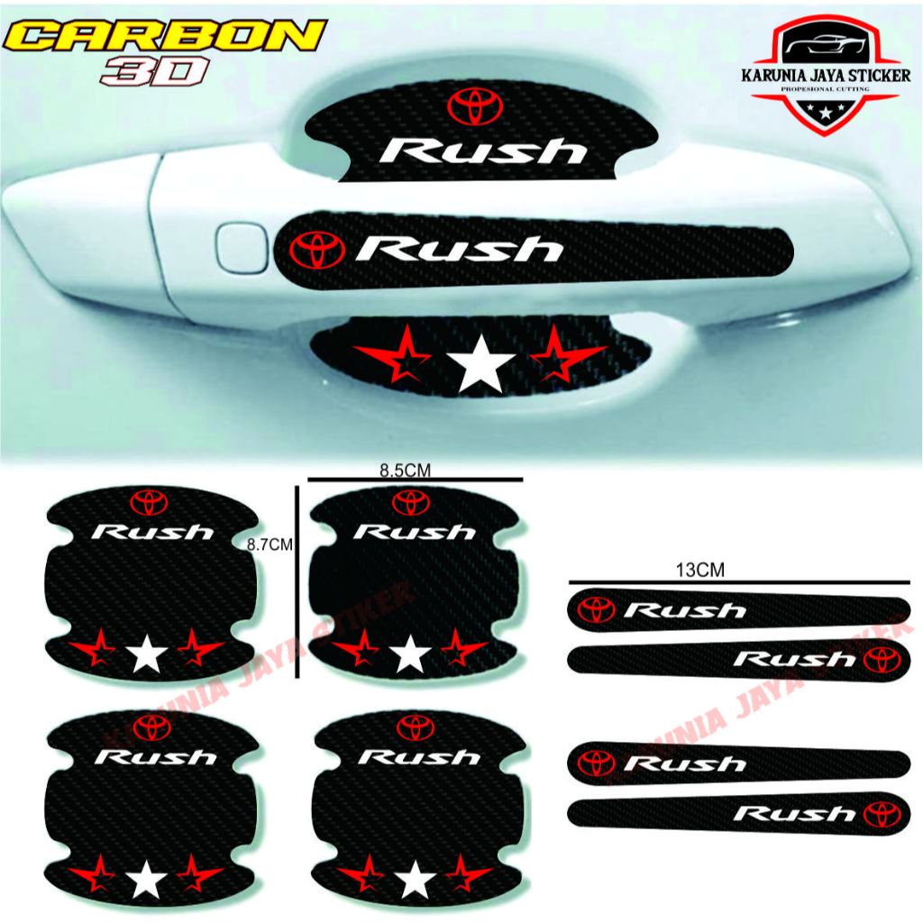 8PCS sticker karbon handle mobil TOYOTA RUSH pelindung gagang pintu mobil universal