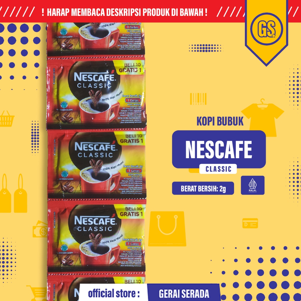 

NESCAFE CLASSIC KOPI HITAM INSTAN 2GX10 BUNGKUS