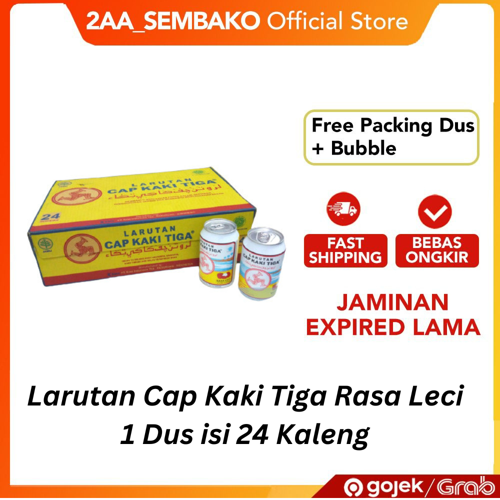 

Larutan Cap Kaki Tiga Rasa Leci 1 dus isi 24 Kaleng