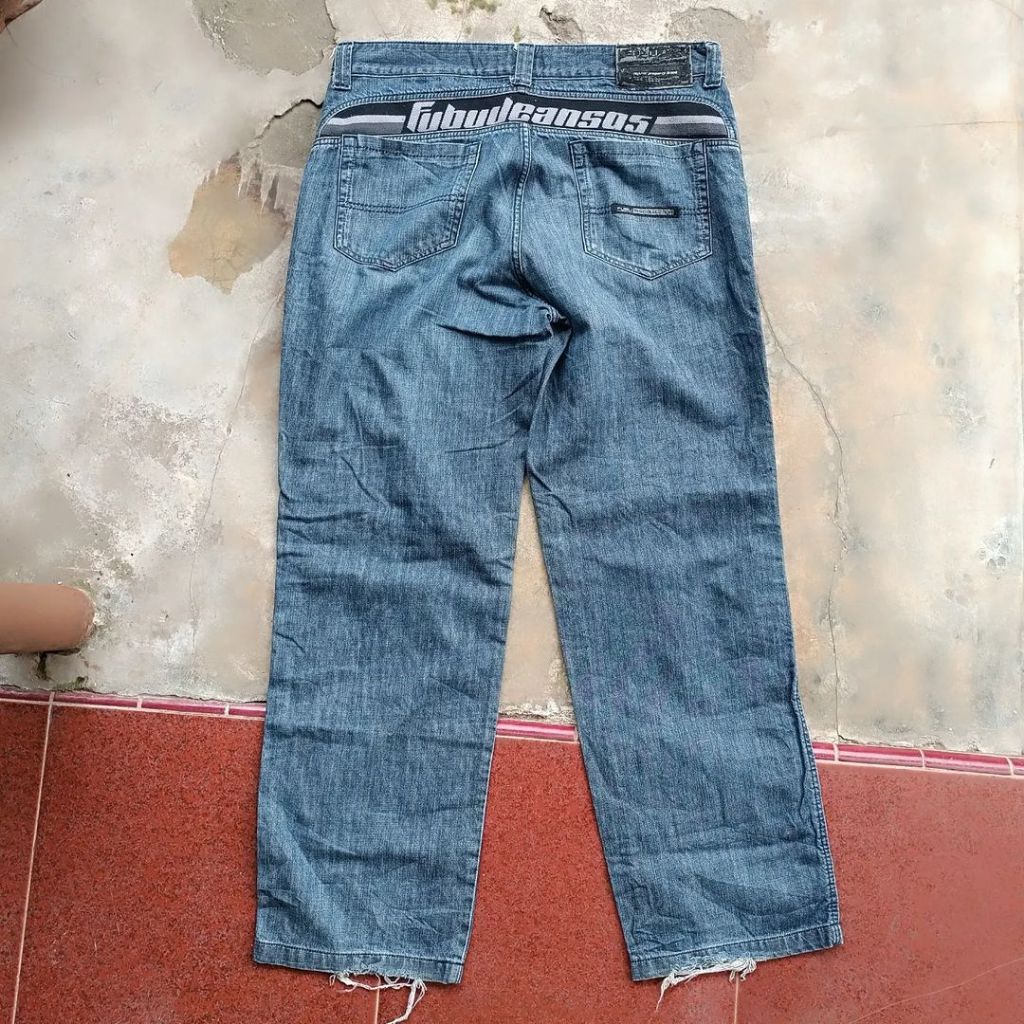 Celana Panjang Jeans Baggy Pria FUBU SOS Original Size 36