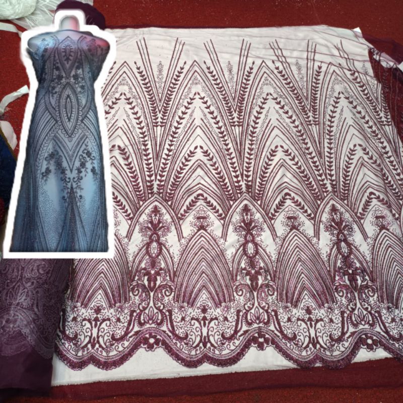 Kain Tulle Candy Payet || Bahan Kebaya Meteran
