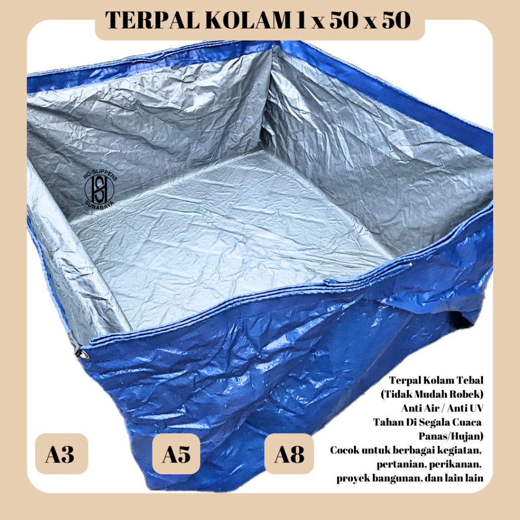 TERPAL KOLAM 100x50x50 / TERPAL KOLAM 1x50x50 / TERPAL KOLAM IKAN 100x50x50 / TERPAL KOLAM A3 A5 A8