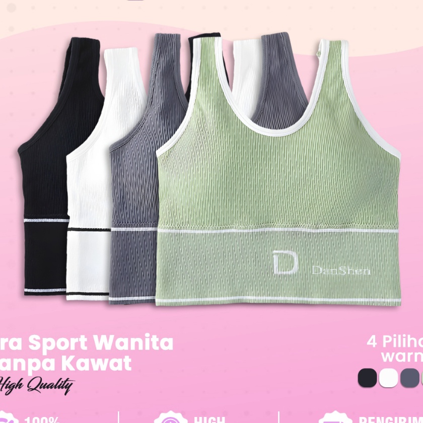 FG2 A28  SPORT BRA WANITA TANK TOP BAHAN LEMBUT BH TANKTOP CEWEK GYM