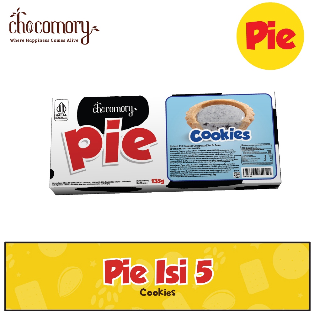 

SERENTAK Chocomory Pie Cookies Cream Isi 5 15 Gr x 1 Pc