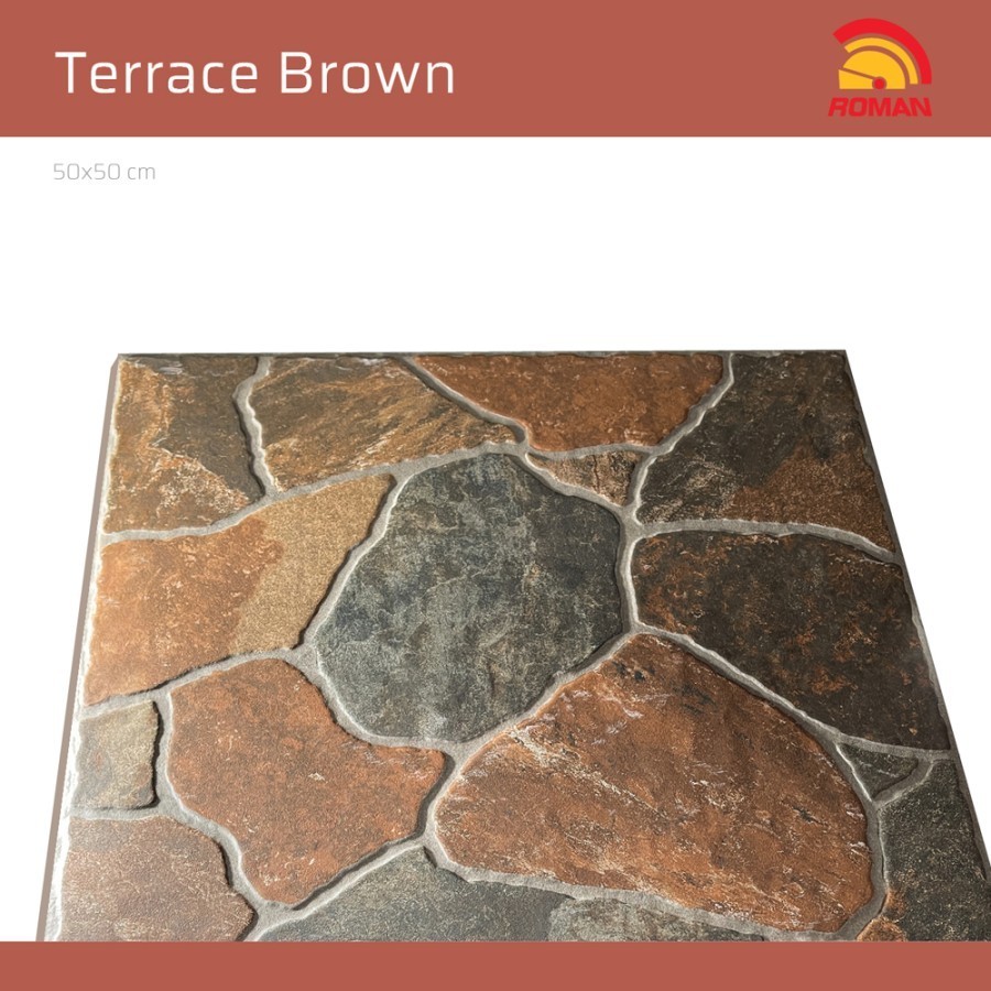 Roman Keramik Lantai G555400 Terrace Brown 50x50 kw2