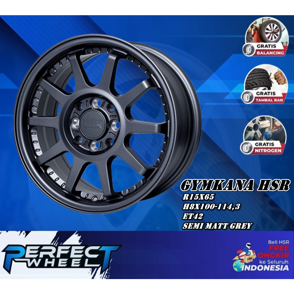 Velg R15 Grey Baut 8 Mobil Agya Binguo Velg Murah R15 Lebar 6,5 Et 42