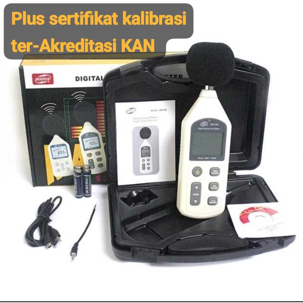 Sound Level Meter Data Logger Benetech GM1356 Tester Suara GM-1356 Plus Sertifikat Kalibrasi KAN
