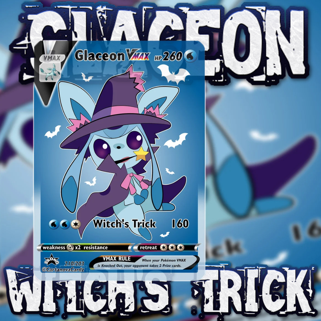 KARTU POKEMON TCG HOLOGRAM SPECIAL HALLOWEEN - GLACEON WITCH'S TRICK