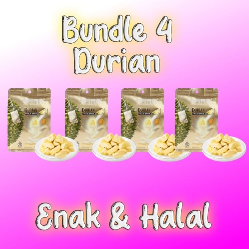 

TYL URSNACK - Bundle 4 Keripik Buah Rasa Durian Cemilan Enak Fruity & Halal Crispy Manis Lezat