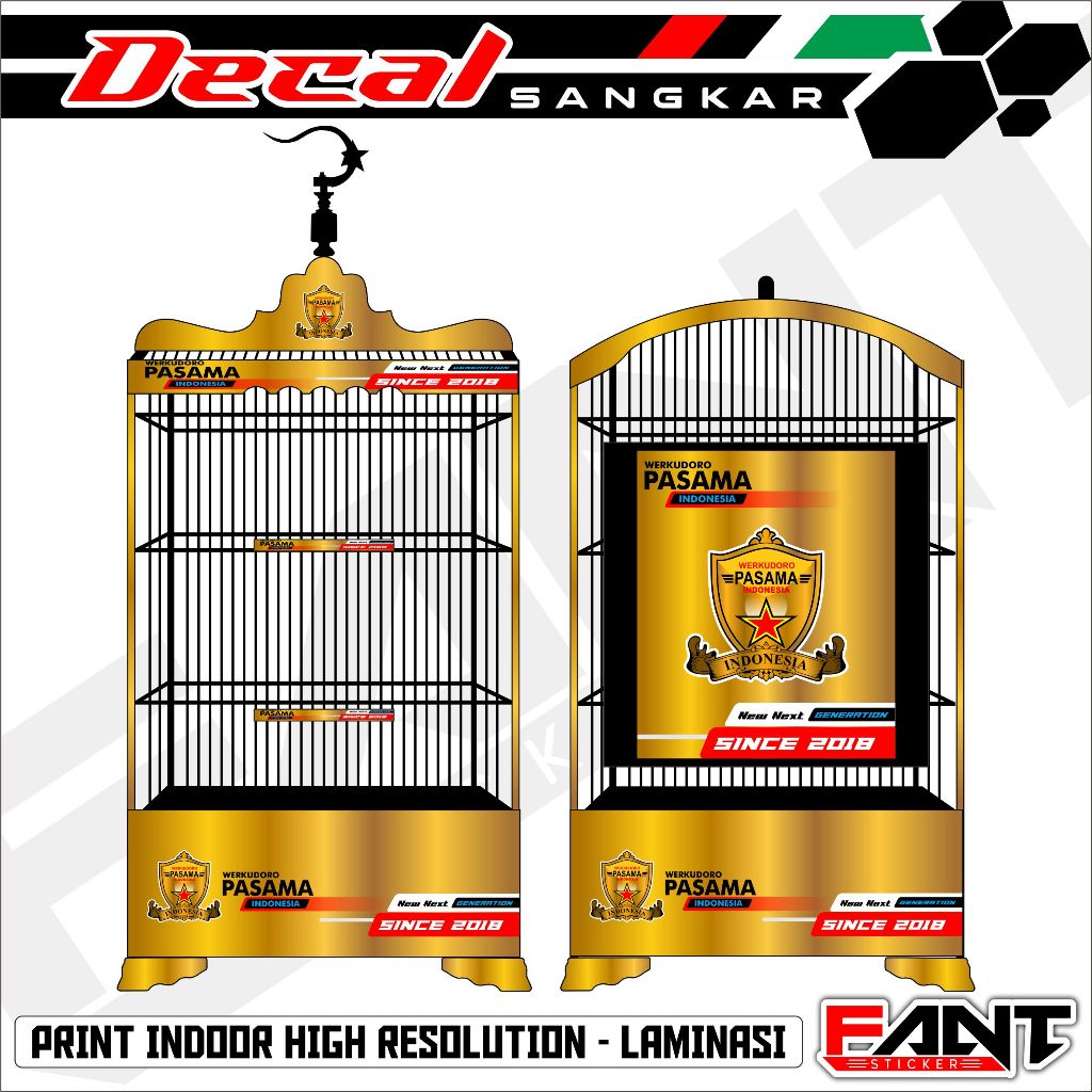 Stiker Sangkar Pasama Gold