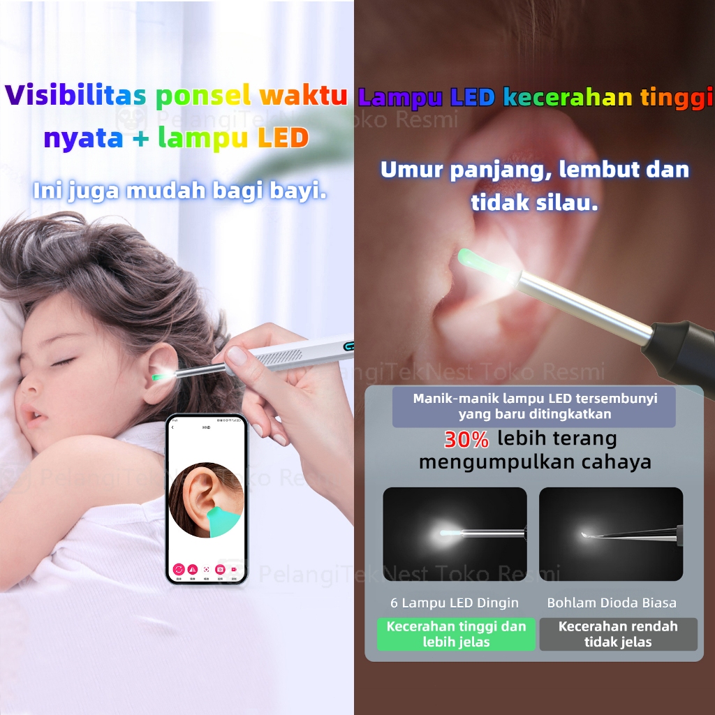 Peningkatan Baru Korek Kuping Kamera Pembersih Telinga Kamera Korek Kuping Led Pembersih Telinga