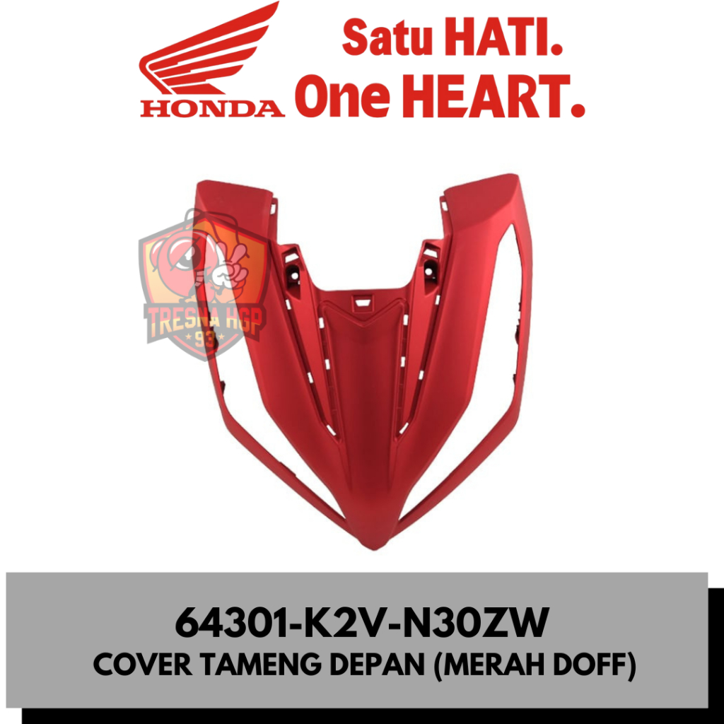 64301-K2V-N30ZW COVER TAMENG DEPAN MERAH DOFF NEW VARIO 125 ESP K2V GEN 2 ORIGINAL | COVER FRONT 643