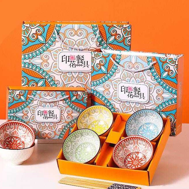 KP8 Sahara mangkok set 2 Keramik Jepang Wadah Saji dengan sumpit bambu estetik Bowl hampers