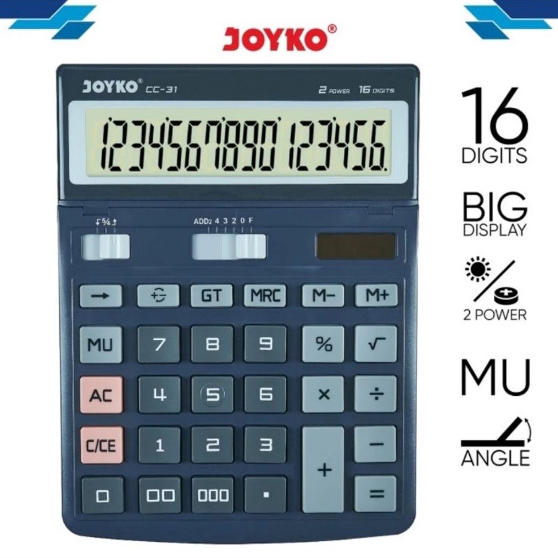 

FLASH SALE JOYKO CC31 CHECK ULANG 16 Digit DESKTOP CALCULATOR Big LCD Kalkulator CC 31