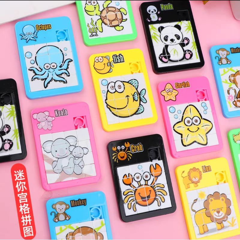 Mainan Puzzle Geser Mini Keterampilan Mengasah Otak / Mainan Motorik Fingerprint