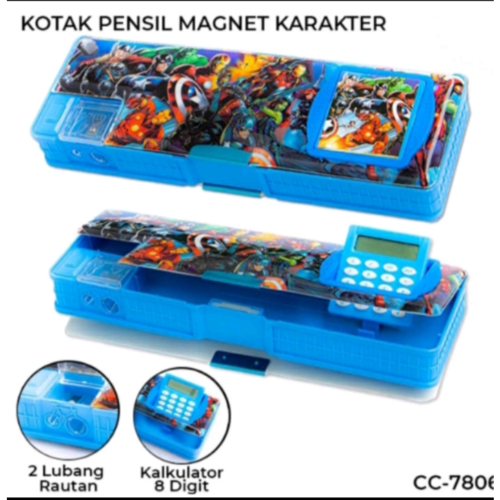 

1 pcs kotak pensil kalkulator motif cowok