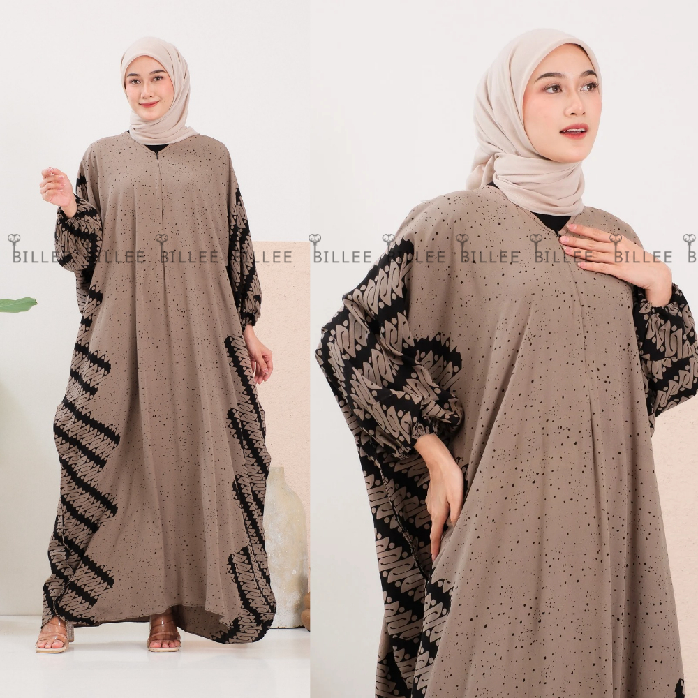 BILLEE Dress Kaftan Batik Modern | Kaftan Pakaian Muslim Wanita Bahan Rayon Premium