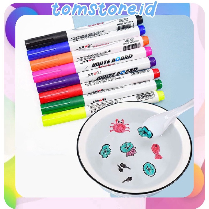 

MAKSIMAL TOMSTOREID Spidol Ngapung Spidol 1 set isi 8 pcs Papan Tulis Whiteboard Marker Floating Marker Spidol Apung Spidol Ajaib Magic Marker S23