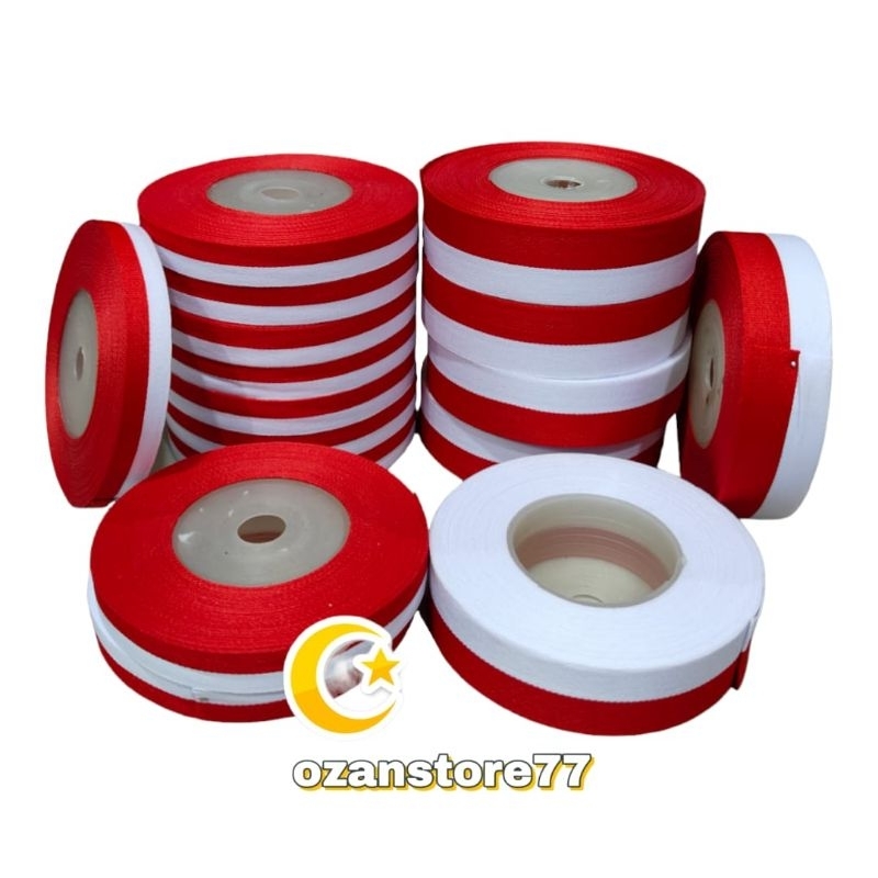 

Pita merah putih / Pita satin merah putih 1/2 inch-1 inch