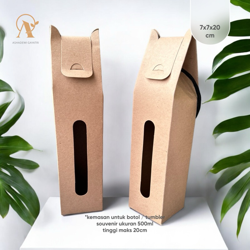 

Ashadewi Gayatri - NILE Tumbler Box / Kemasan Botol Souvernir Box 7x7x20cm - Brown Kraft
