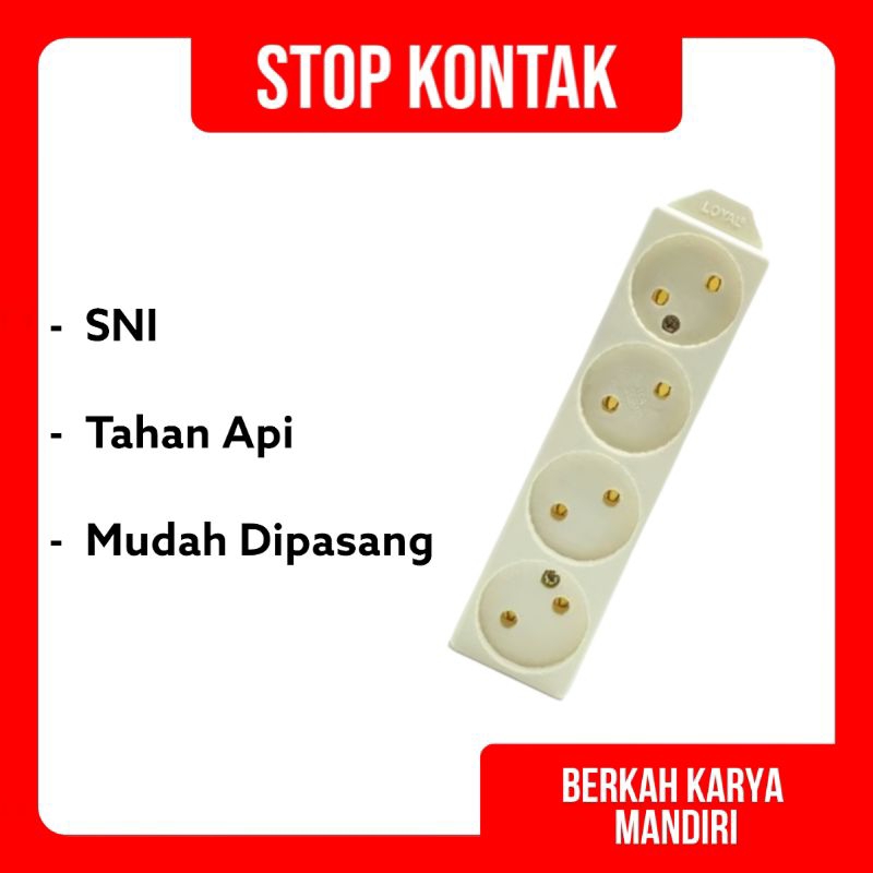 Colokan / Stop Kontak / Terminal Model Gepeng 4 Lubang